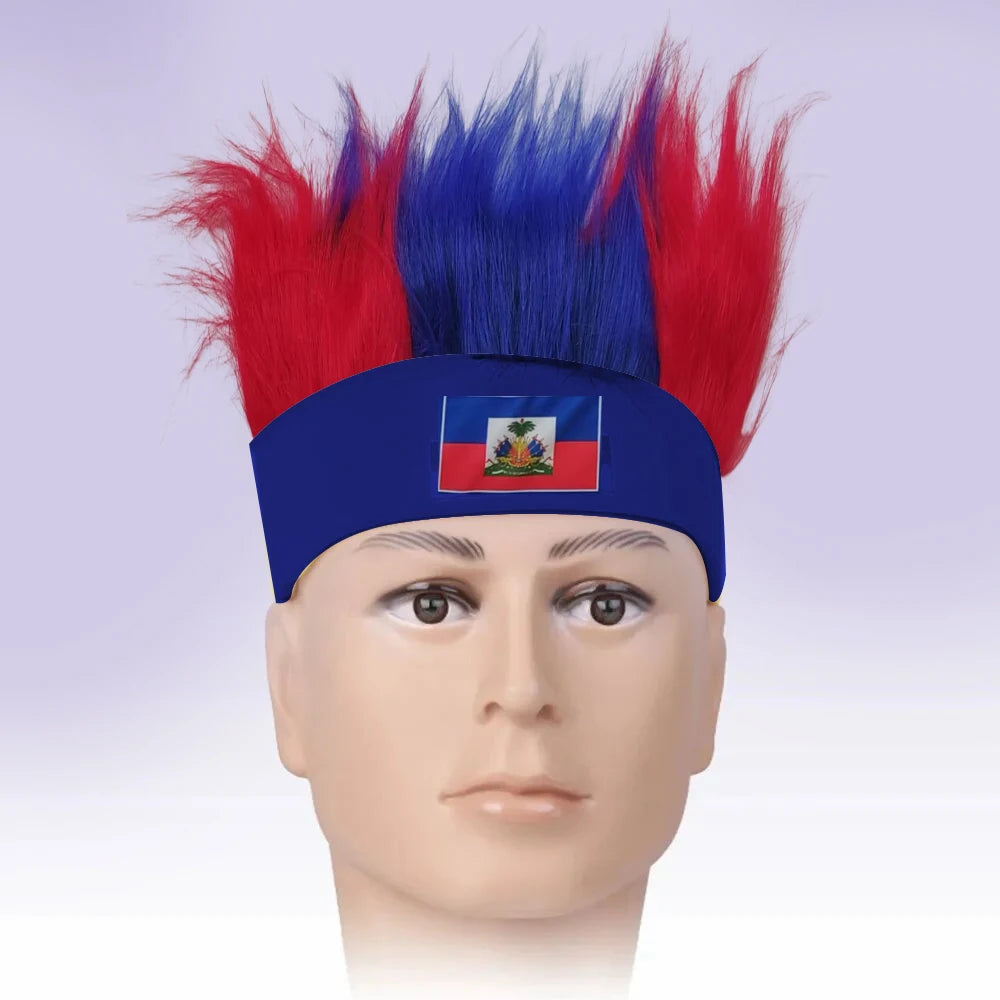 🇭🇹 Haitian Pride Fan Wig Headband